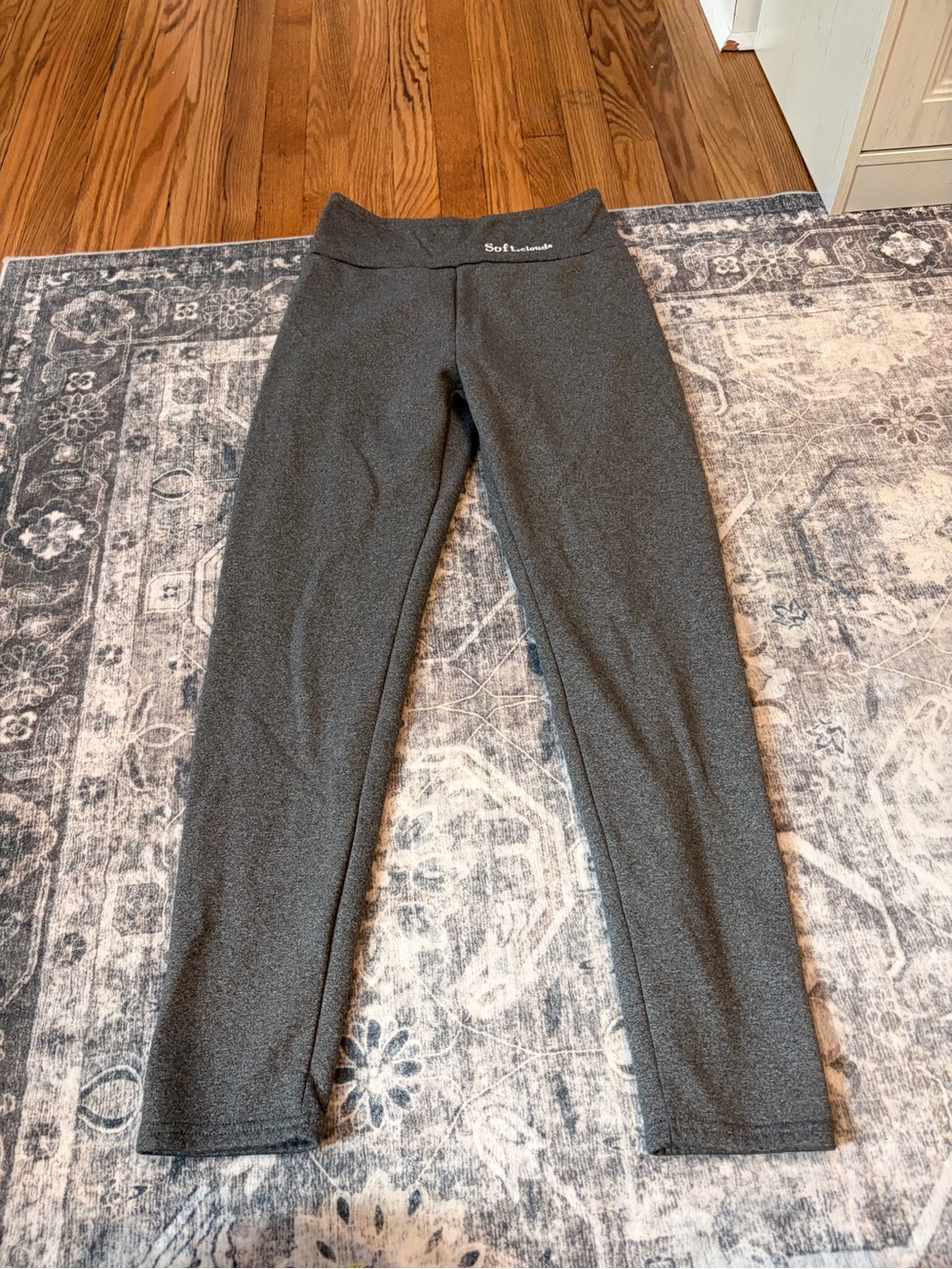 Soft.clouds Women's Charcoal Gray High-Waist Active fleece lined Leggings